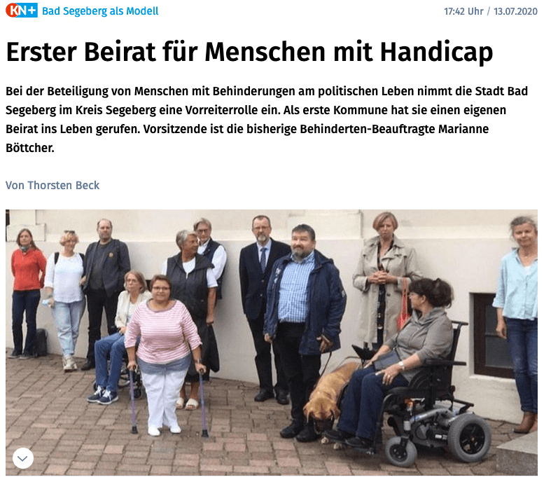 Besuch der konstituierenden Sitzung des Behindertenbeirates Bad Segeberg
